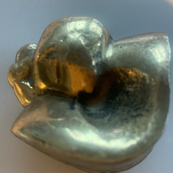 Vintage Brass Two Faces Sculpture - unique . Forms look like they are resting. - Picture 2 of 8